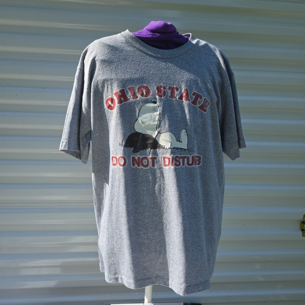 VTG Ohio State Do Not Disturb Snoopy T Shirt 1958 Peanuts Made In The USA Hippi - Picture 2 of 13